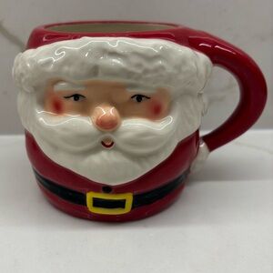 Santa Claus Indigo Holiday Christmas Mug - Red and White